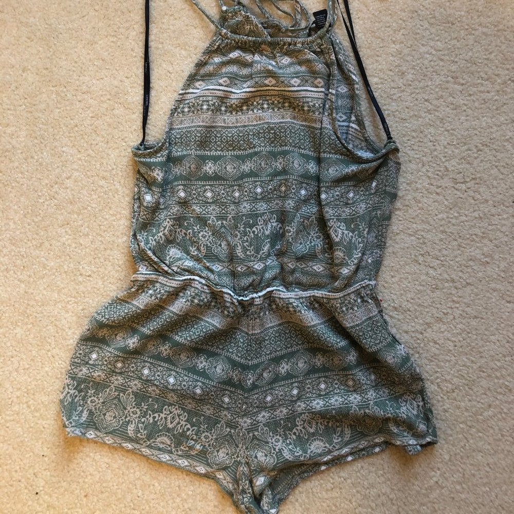 Boho Chic Pattern, Green, Romper